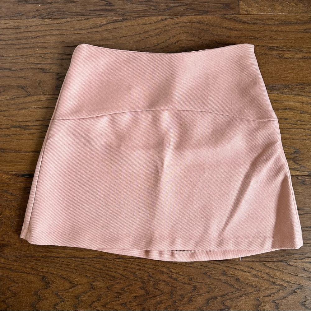 Zara bubblegum pink ribbed mini skirt NWT size small